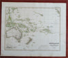 Australia & Polynesia New Zealand Hawaii Tahiti 1855 Stulpnagel detailed map