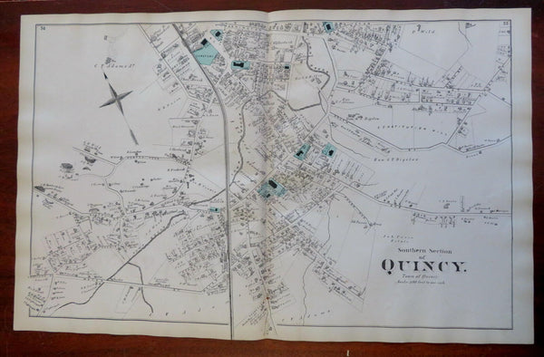 Southern Quincy Norfolk County Massachusetts 1871 detailed city plan map