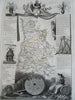 France Drome Department Auvergne Valance bee hive 1856 Levasseur decorative map