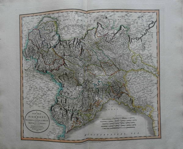 Kingdom of Sardinina Piedmont Milan Savoy Genoa Turin 1799 Cary folio map