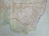 Southeast Australia New South Wales Queensland 1914 Philip scarce fine large map