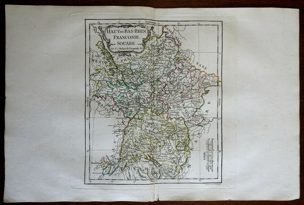 Holy Roman Empire Upper Lower Rhine Swabia Franconia 1780 Vaugondy engraved map