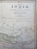 Northern India British Raj Calcutta Dehli Agra 1826 Charles Smith large map
