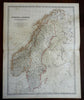 Sweden & Norway Baltic Sea Gulf of Bothnia 1868 Johnston map