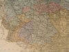 Empire of Germany Bohemia Holstein Saxony c.1870 antique engraved color map