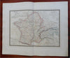 Gallic Tribes Ancient Europe Gaul Rome 1824 Brue large detailed map hand color