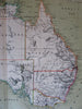 1872 Australia old lithographed outline hand color map