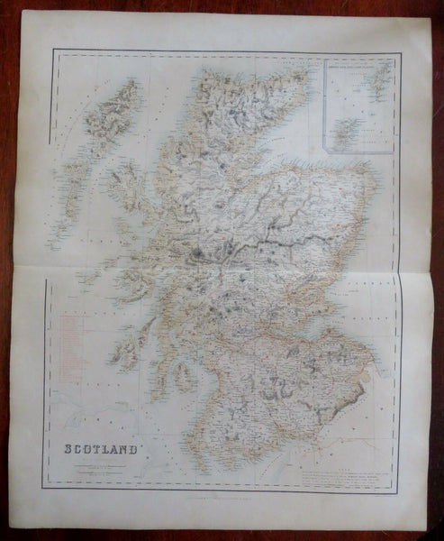 Scotland United Kingdom Edinburgh Glasgow c. 1855-60 Fullarton map