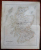 Scotland United Kingdom Edinburgh Glasgow c. 1855-60 Fullarton map