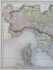 Italy Kingdom of Sardinia Lombardy Tuscany Papal States 1850 Archer 2 sheet map