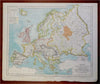 Belle Epoque Europe Germany British Isles Italy Spain France 1883 Lett's old map