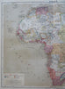 Africa Continent European Colonies rare variant 1885 Flemming detailed map
