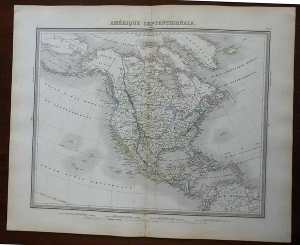 North America United States Canada Mexico c.1850 Tardieu fine large engraved map