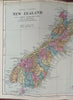 New Zealand South Island Christchurch Hokitka Blenheim 1893 Stanford map