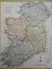 Ireland Dublin Derry Galway Cork Ulster Munster Connaught c. 1780 engraved map