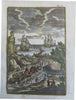 Lightning Sailing Ships Stormy Street Scene Soldiers Carriage 1719 Mallet print