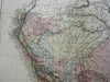 Brazil Bolivia Peru Ecuador 1875 Lowry large detailed scarce map