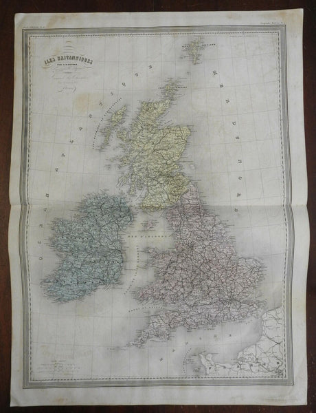 British Isles Ireland United Kingdom c. 1863 Dufour & Dyonnet folio map