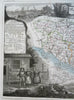 Morbihan Department France Brittany Vannes 1856 Levasseur decorative map