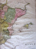 Spain and Portugal c.1814 M. Carey American engraved hand color old map