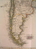 South America in 2 Maps Brazil Patagonia Rio De Janeiro 1857 scarce antique pair