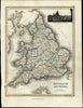 England Wales London view c.1821 Wyld Thomson Hewitt map original hand color