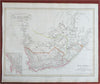 South Africa Cape Colony Table Bay Cape Town 1853 Stieler detailed map