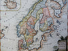 Scandinavia Sweden Denmark Finland Iceland Norway 1802 Conder engraved map