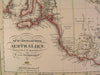 Southeast Australia Tasmania West Australia Gold fields mines 1857 scarce map