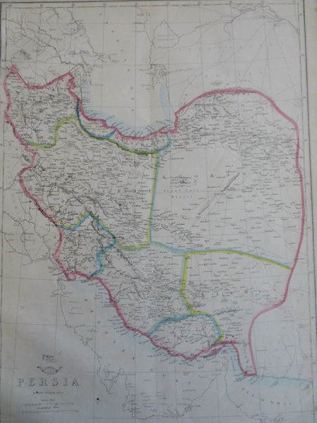 Persia Iran Tehran Persepolis Khorasan Fars c. 1856-72 Weller folio map