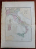 Italy Rome Venice Genoa Milan Florence 1889-93 Bradley folio hand color map