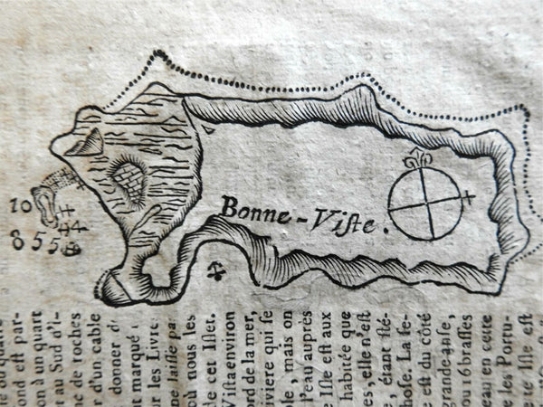 Buenavista Island Cape Verde islands Africa 1785 Miniature Coastal Harbor Map