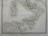 Ancient Italy Roman Empire Cisalpine Gaul c. 1850 Tardieu large engraved map