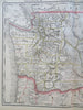 Washington Seattle Olympia Walla Walla 1887-90 Cram scarce large detailed map