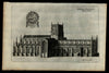 England Selby Cathedral Southern View 1655 antique engraved print