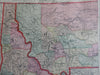 Idaho & Montana or Montana & Wyoming 1892 Tunison Double Sided Map