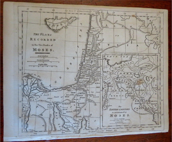 World of the Bible Holy Land Egypt Chaldea Sinai Desert c. 1815 engraved map