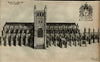 England Exeter Cathdral Southern View 1655 antique engraved print