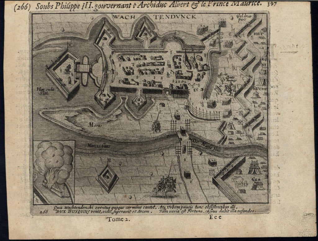 Wachtendonk Germany Niers Besieged City Dutch Revolt 1616 Europe rare view print