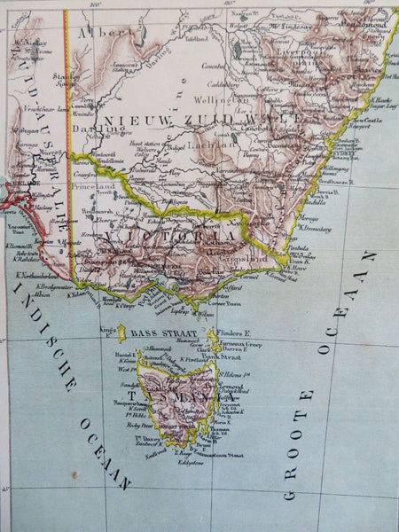 Australia New South Wales Victoria Tasmania Sydney c. 1865 Funke small map