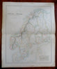 Sweden Norway Finland Stockholm Oslo Trondheim c. 1855-60 Fullarton map