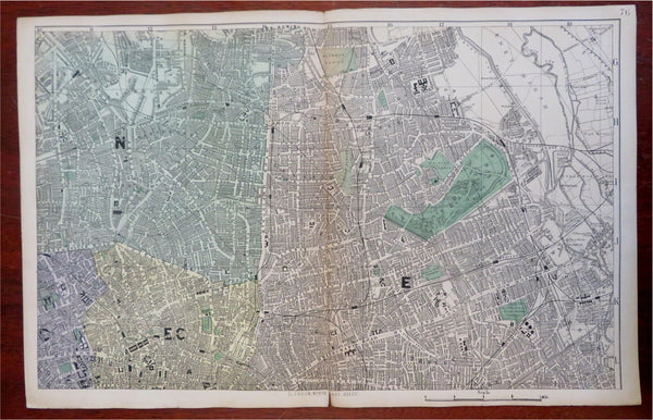 Northeast London Victoria Park Dalston Stepney Islington 1881 Bacon & Waller map