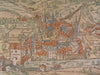 Baden Germany 1598 antique wood engraved hand color city plan