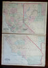 California & Nevada 1874 Asher & Adams large 2 sheet detailed folio map