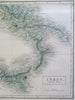 Southern Italy Kingdom of Naples Sicily Malta inset 1853 Hall engraved Black map