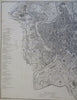 Modern Rome Papal States Italy City Plan c. 1856-72 Weller map