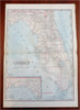 Florida state Miami Tampa Orlando 1887-90 Cram scarce large detailed map