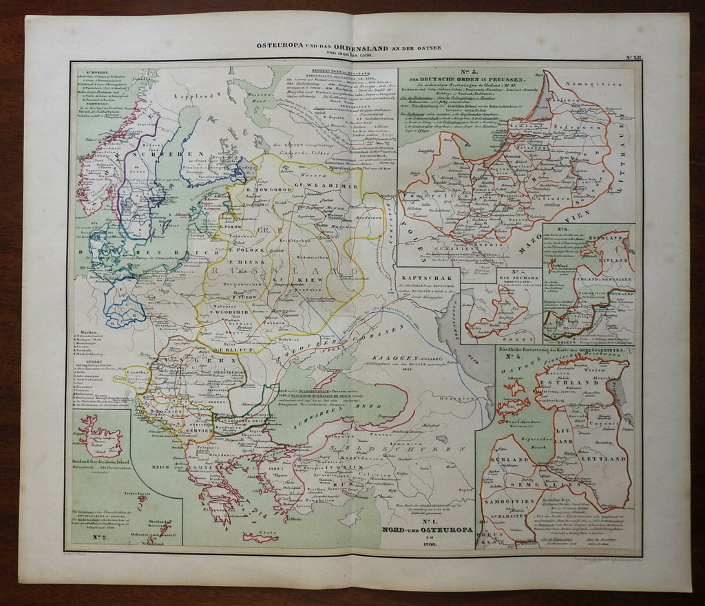 Eastern Europe Scandinavia Poland Baltic States 1848 Mahlmann historical map