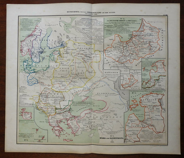 Eastern Europe Scandinavia Poland Baltic States 1848 Mahlmann historical map