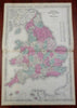 England & Wales United Kingdom 1863 Johnson & Ward scarce folio sheet Map